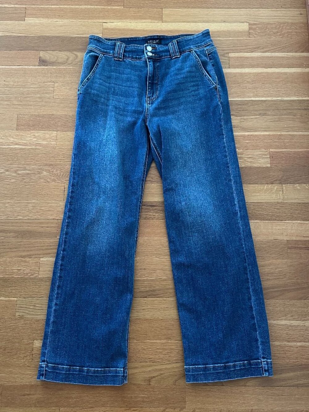 Judy Blue Baylor High Rise Button Detail Wide Leg Jean
